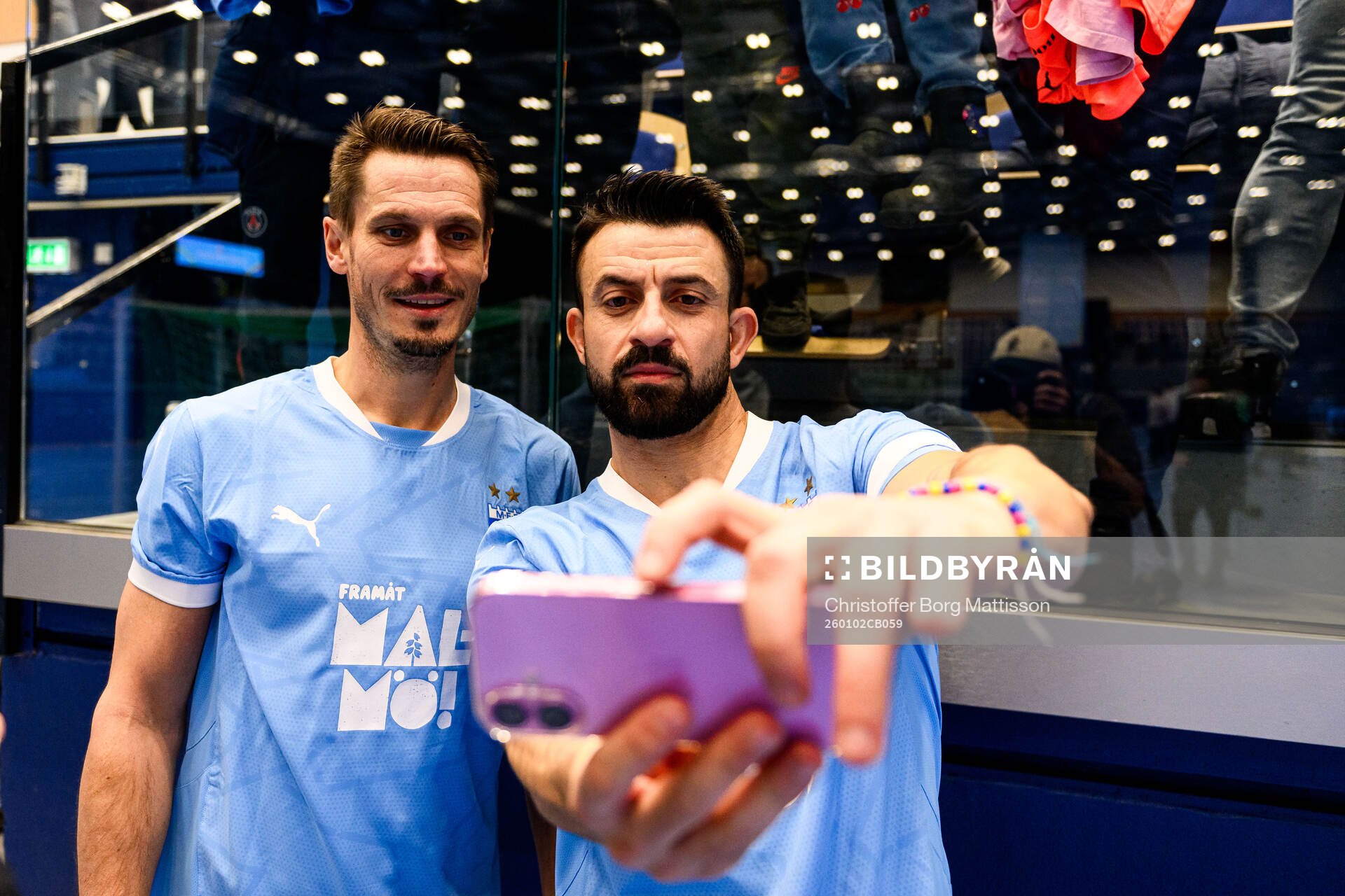 MFF Stjärnors Markus Rosenberg och Behrang Safari i