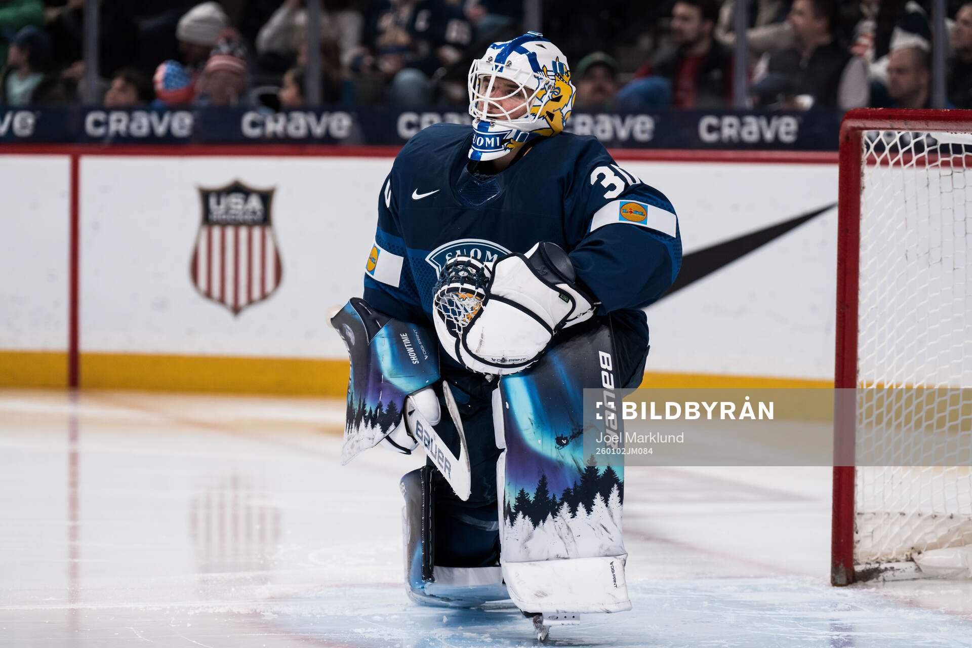 Goaltender Petteri Rimpinen of Finland