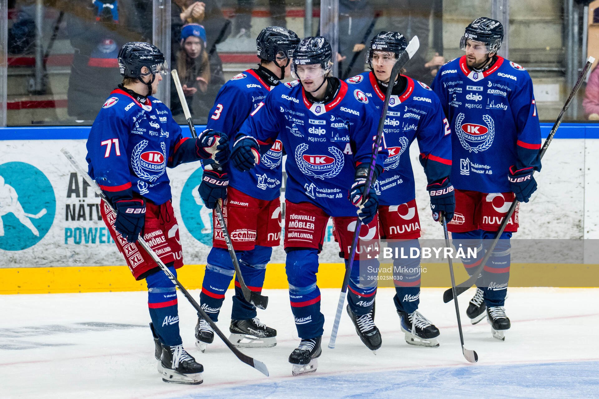 Oskarshamns Hampus Karlsson jublar med Filip Sveningsson