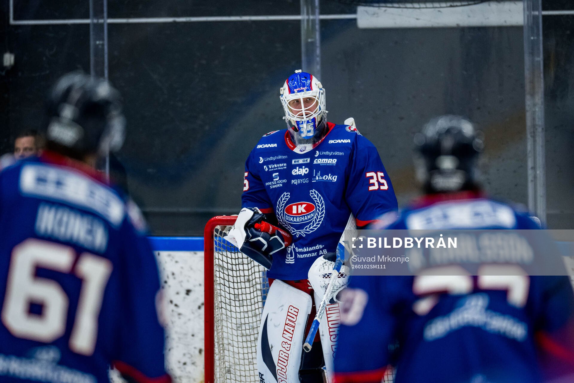 Oskarshamns målvakt Olof Glifford jublar