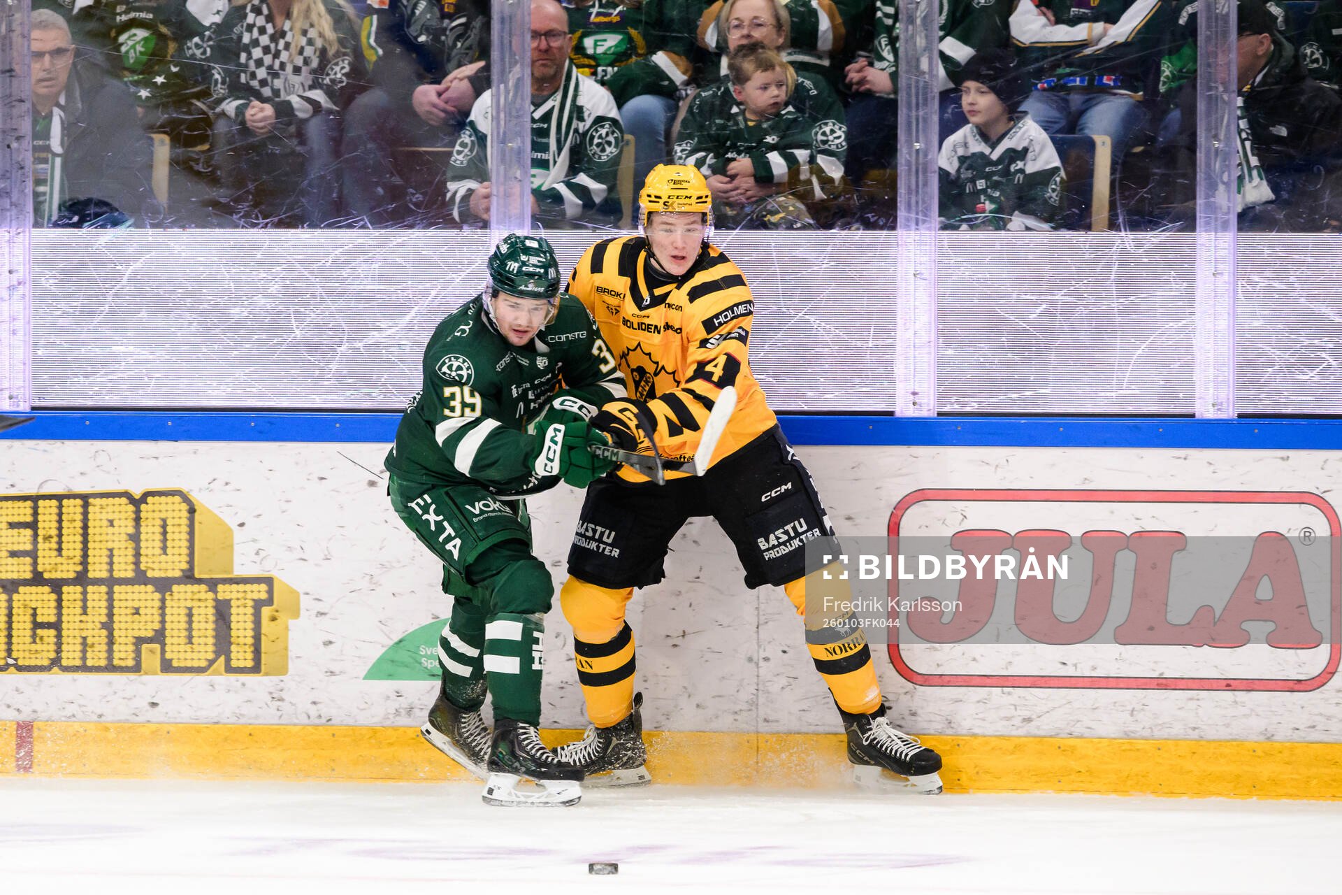 Färjestads Luke Philp och Skellefteås Rasmus Bergqvist
