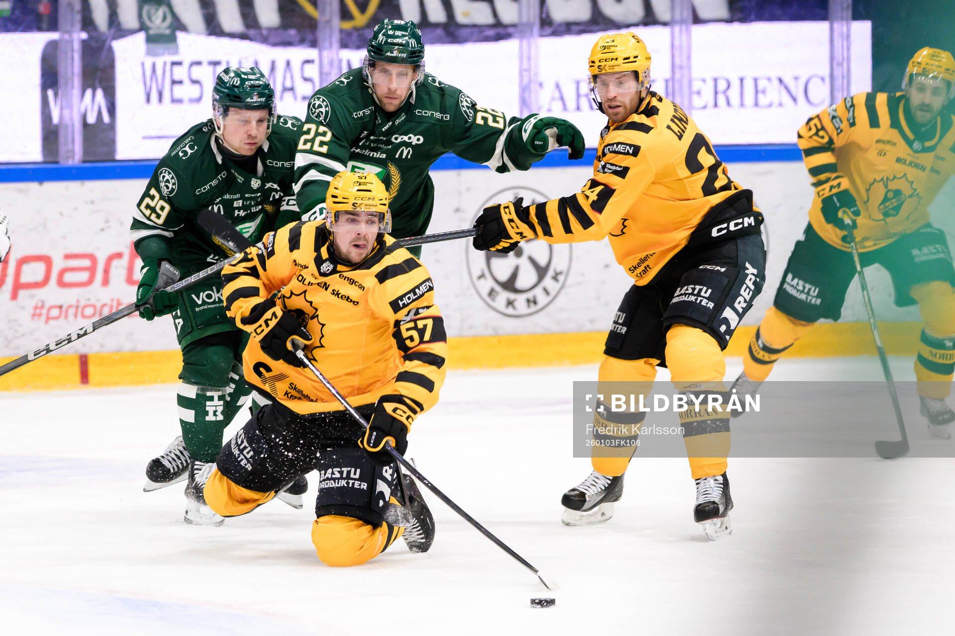 Färjestads Oskar Steen och Per Åslund