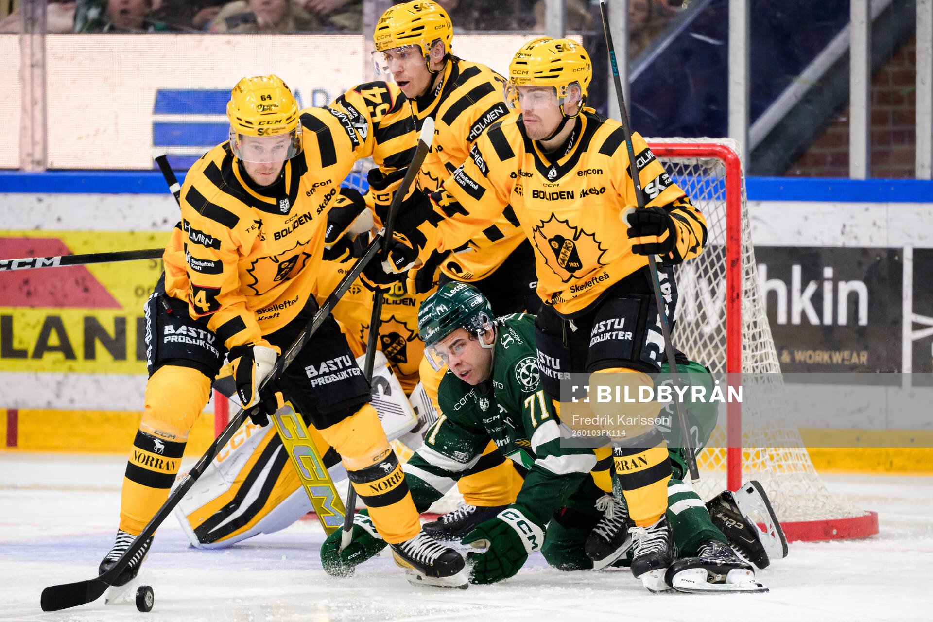 Skellefteås Jonathan Pudas, Pär Lindholm och Andreas