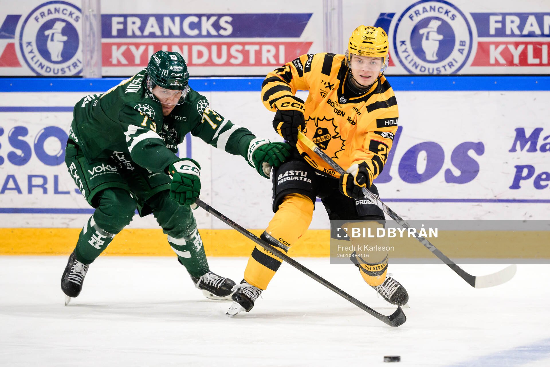 Färjestads Adam Ollas Mattsson och Skellefteås Oskar
