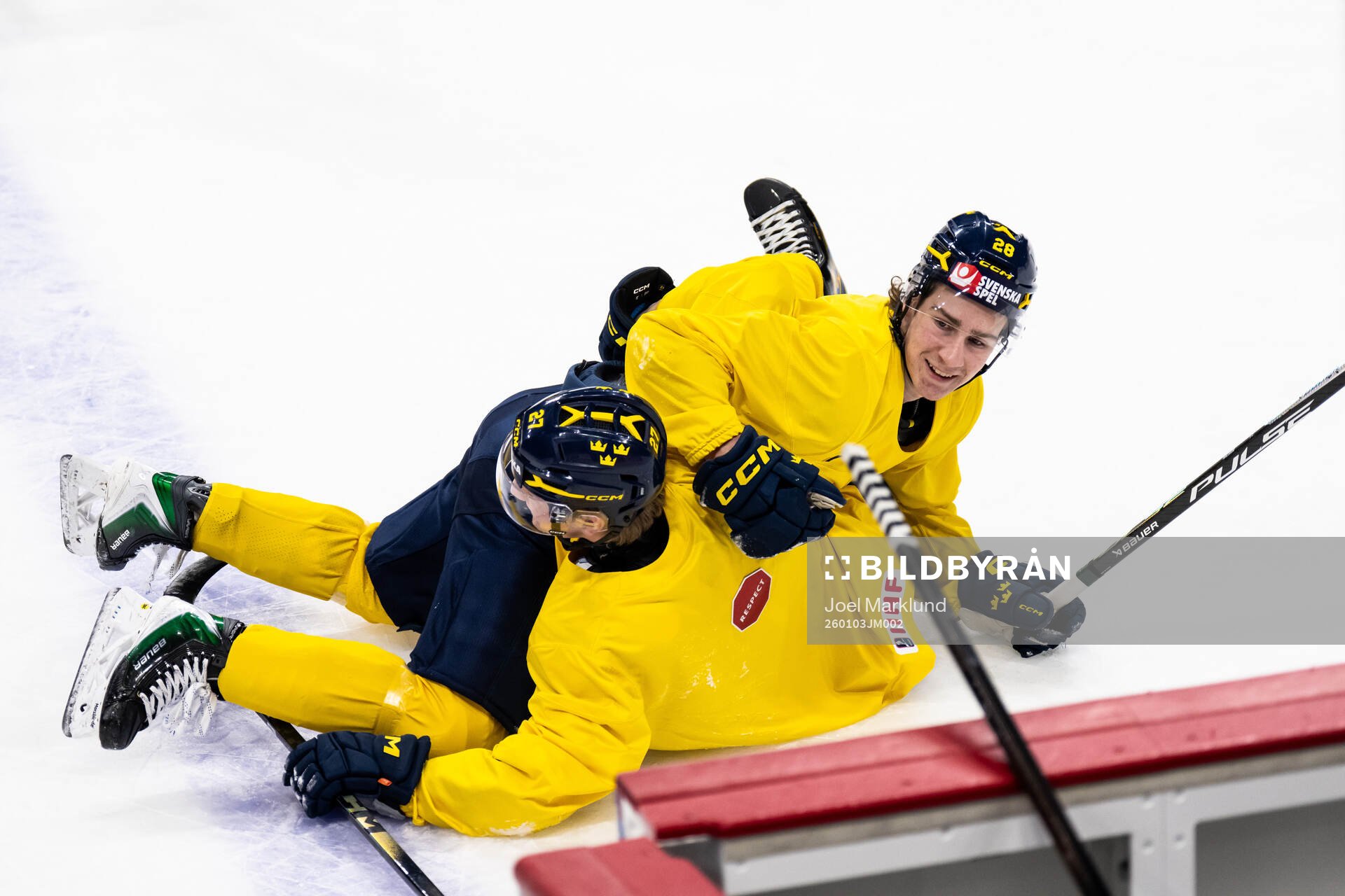 Wilson Björck and Eric Nilson of Sweden at a practice