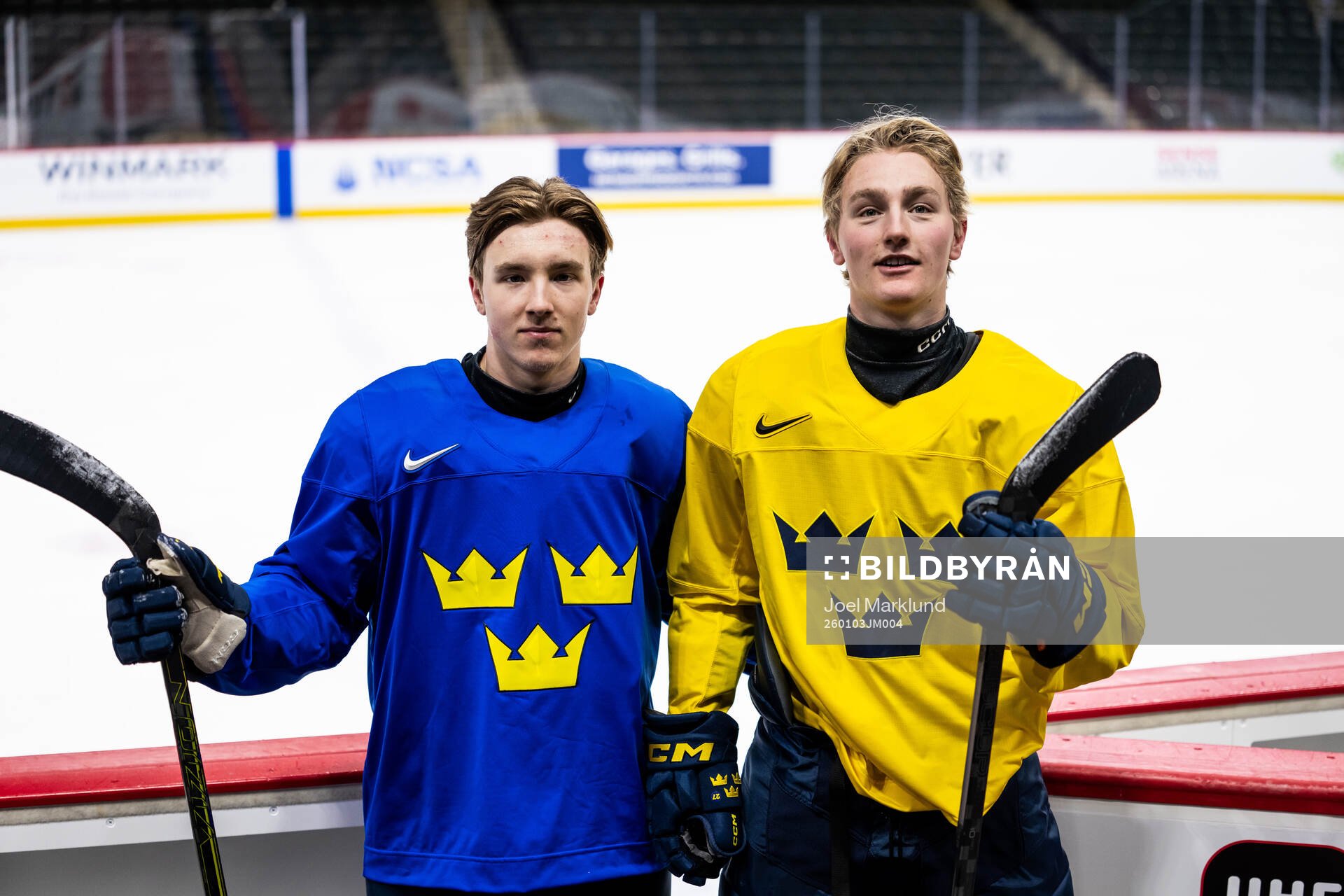 Viggo Björck and Wilson Björck of Sweden pose for a