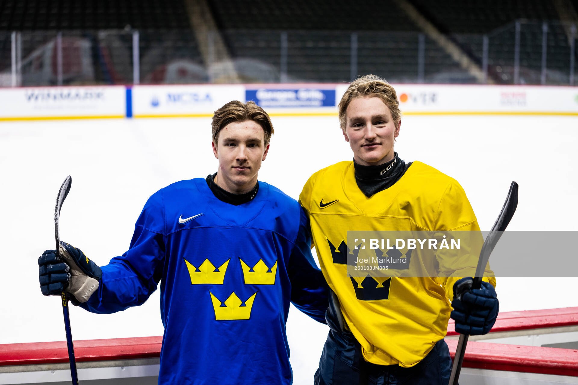 Viggo Björck and Wilson Björck of Sweden pose for a