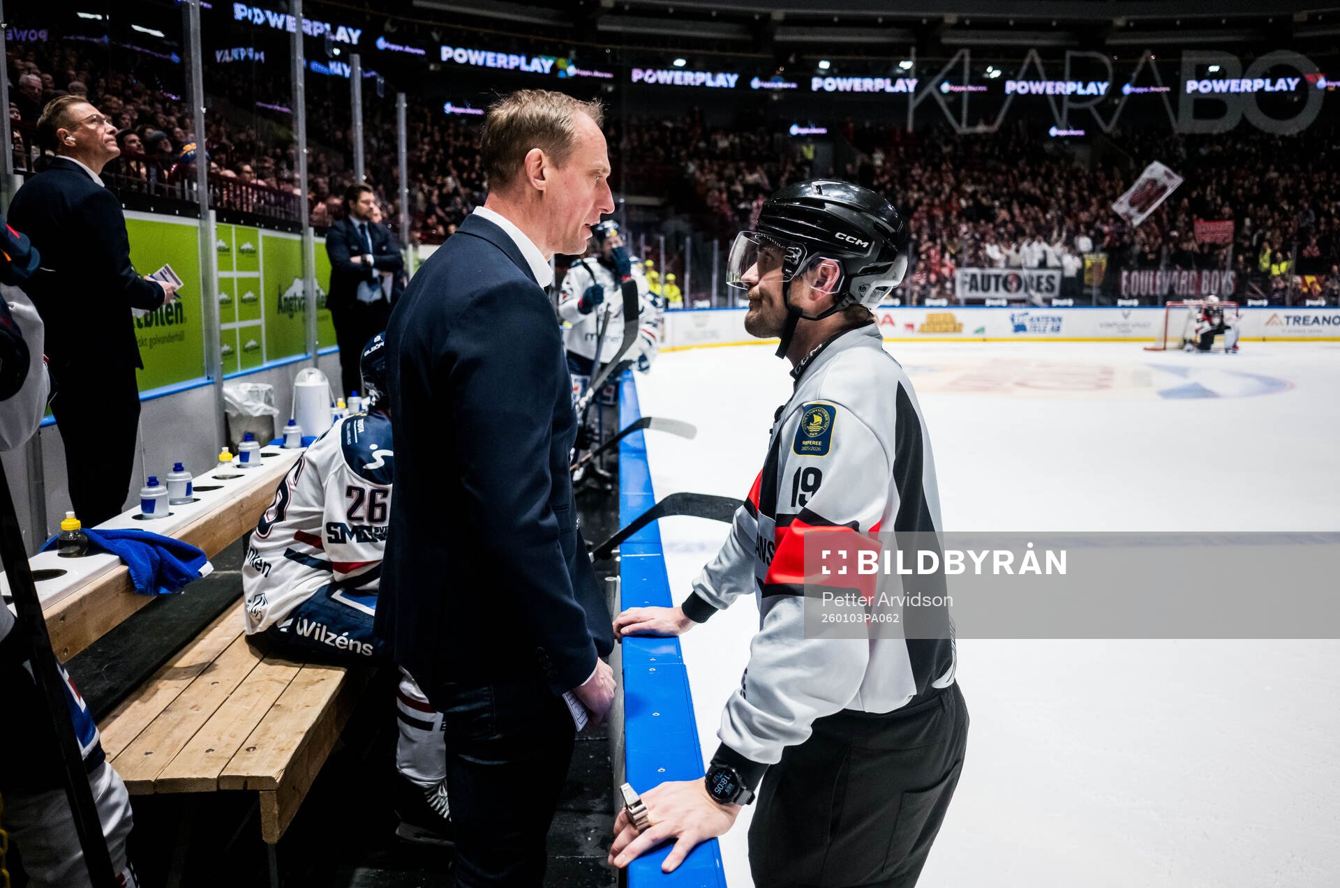 Linköpings tränare Mikael Håkanson och Domare David