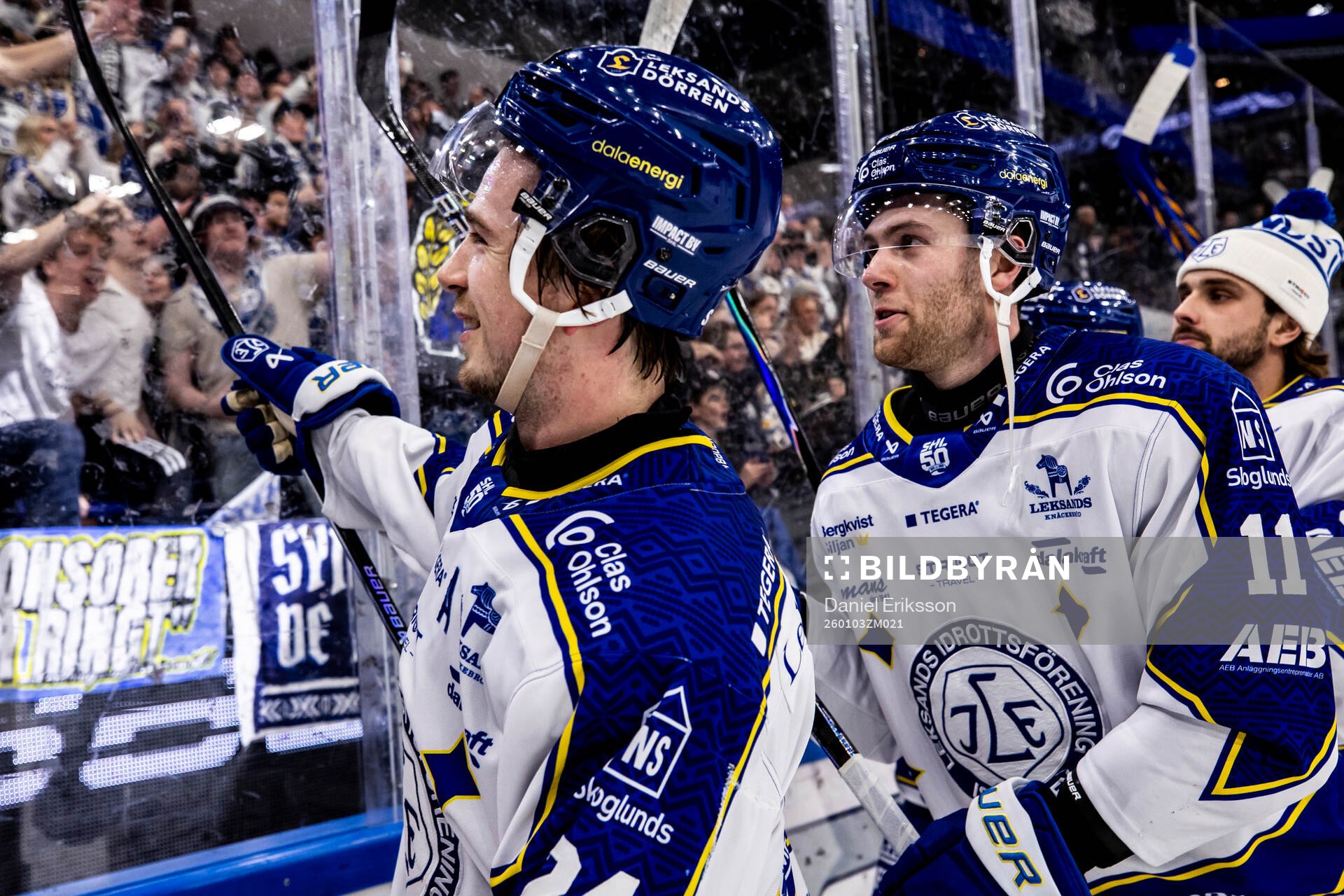 Leksands Arvid Eljas och Wiktor Nilsson jublar