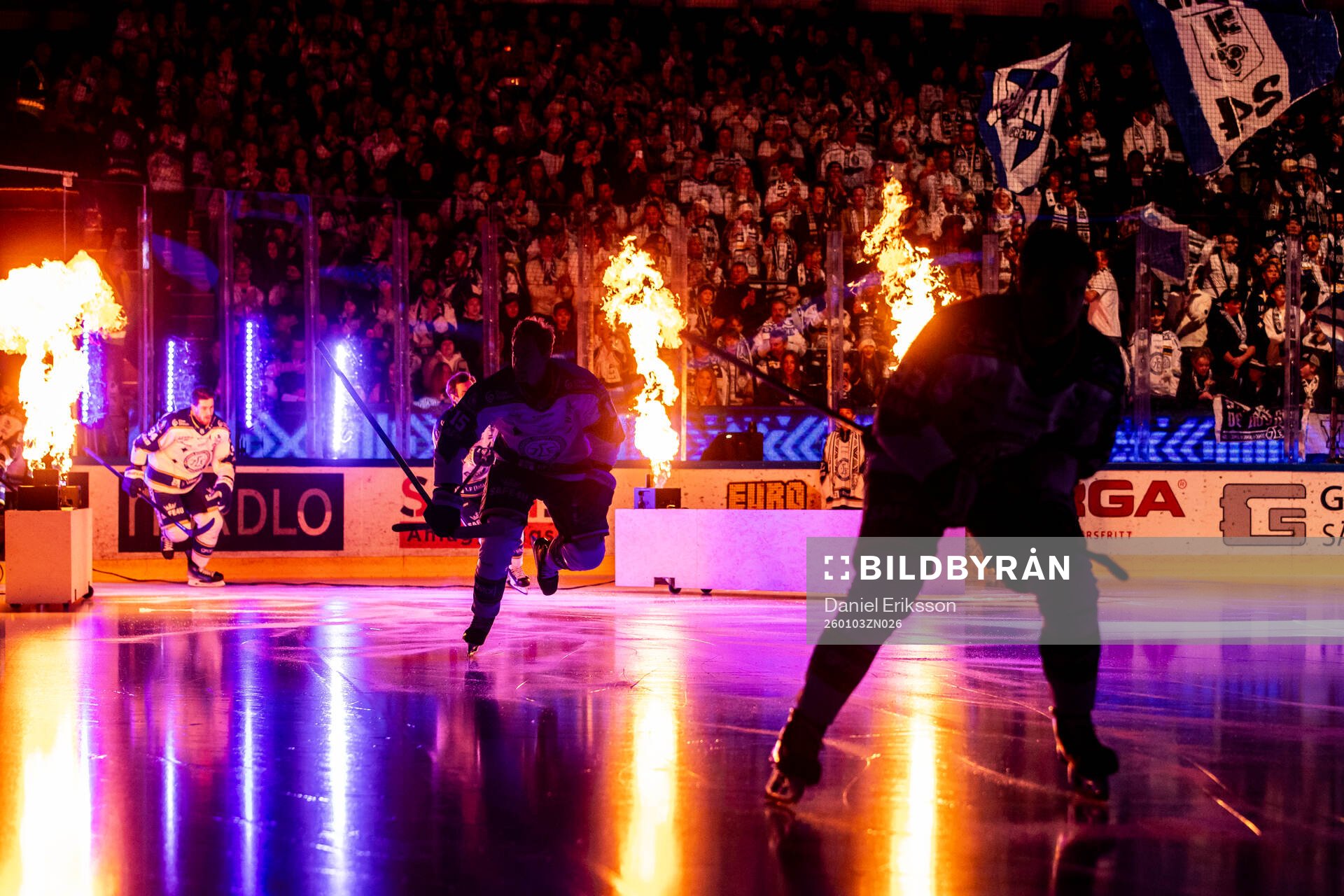 Leksands spelarna på när in