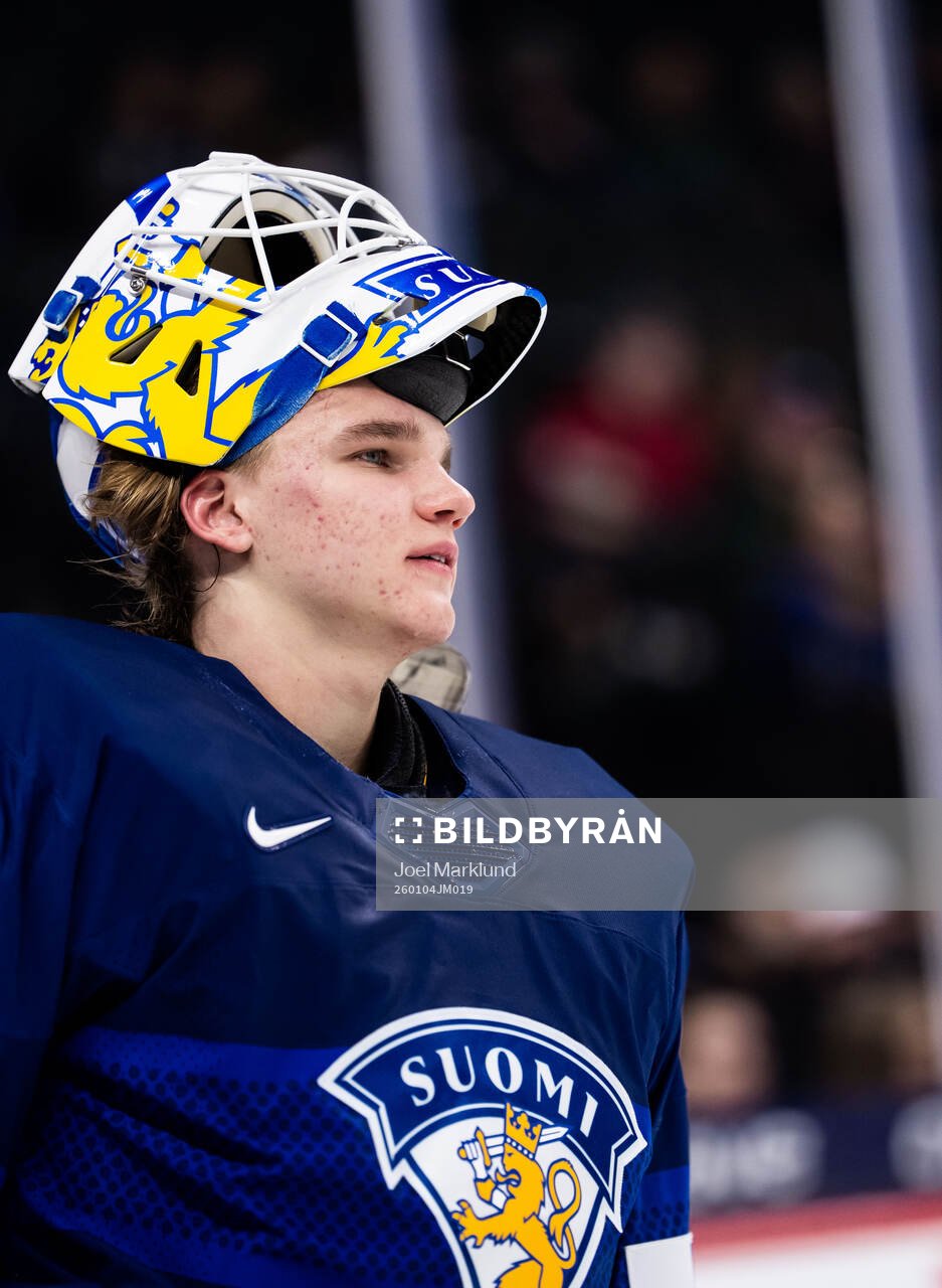 Goaltender Petteri Rimpinen of Finland