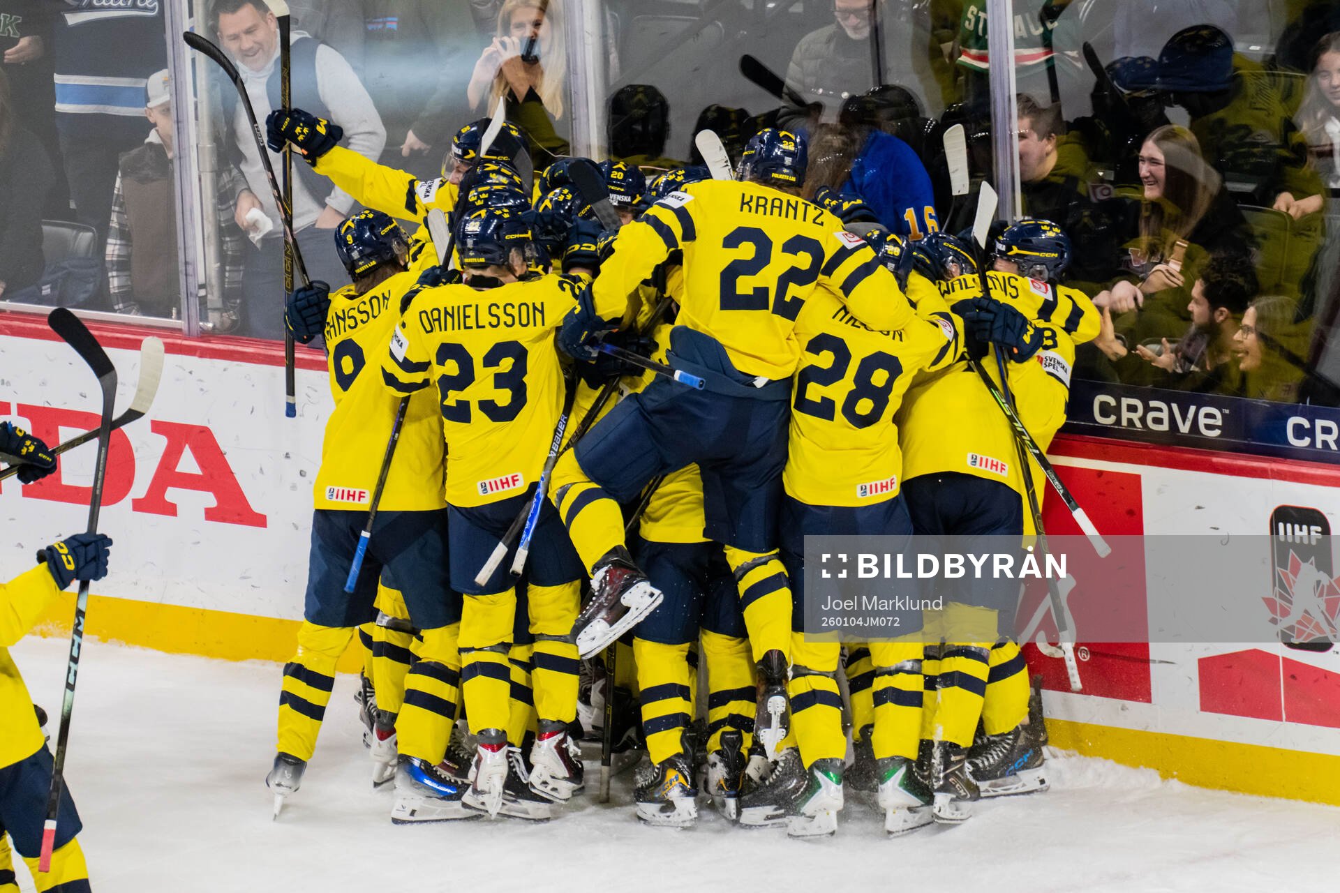 Players of Sweden celebrate