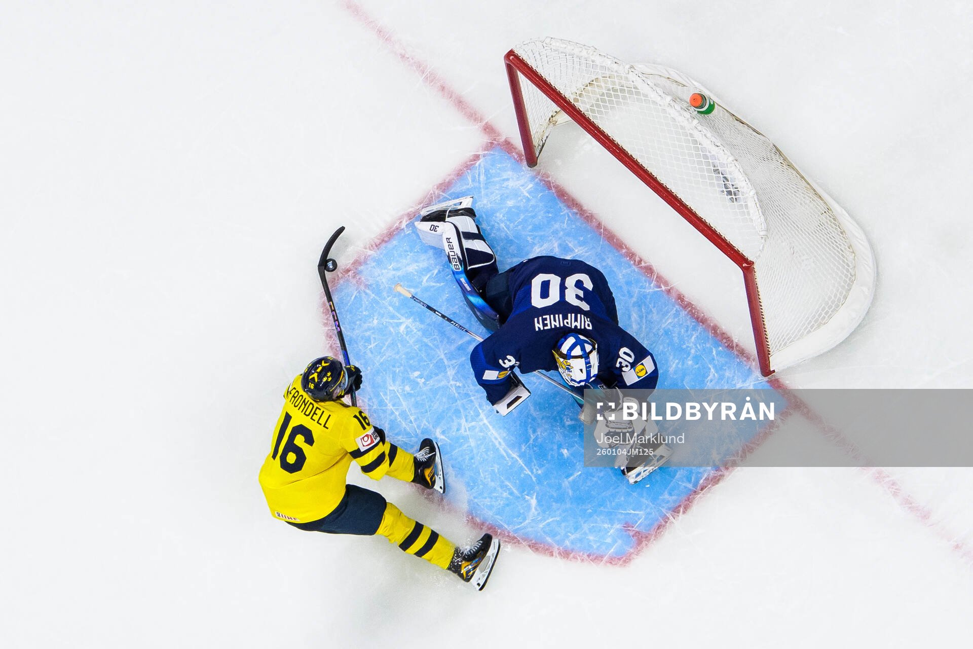 Anton Frondell of Sweden in penalty shoot-out against