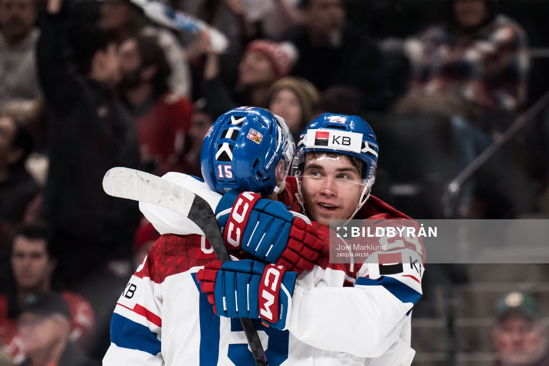 Vojtech Cihar and Adam Novotny of Czech Republic celebrates
