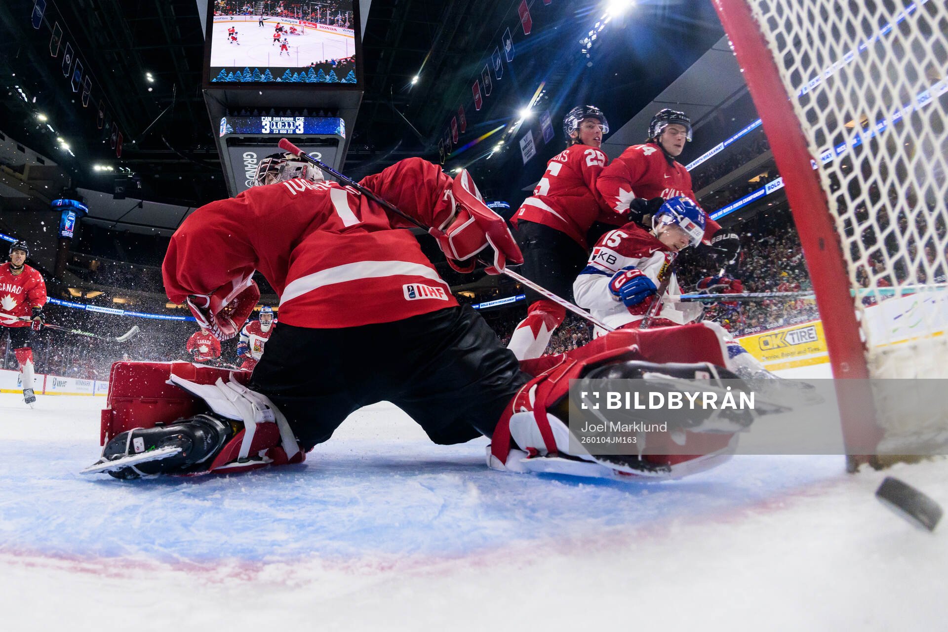 Vojtech Cihar of Czech Republic scores the 3-4 goal behind