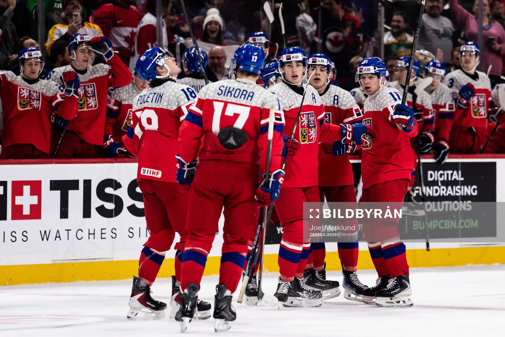 Matej Kubiesa of Czech Republic celebrate with teammates