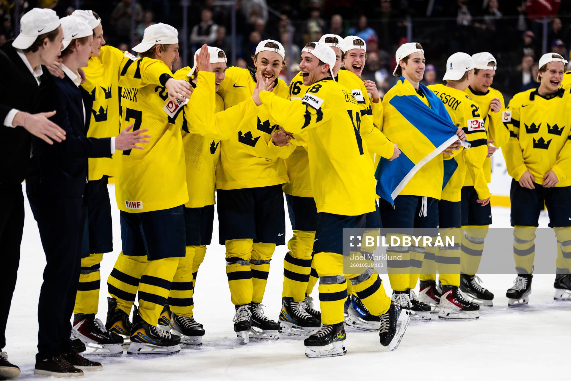 Victor Eklund of Sweden celebrates