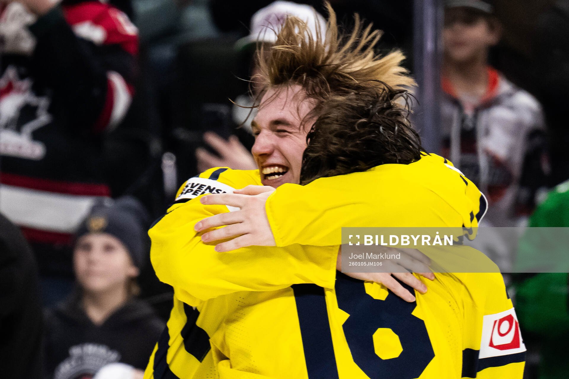 Lucas Pettersson and Victor Eklund of Sweden celebrate
