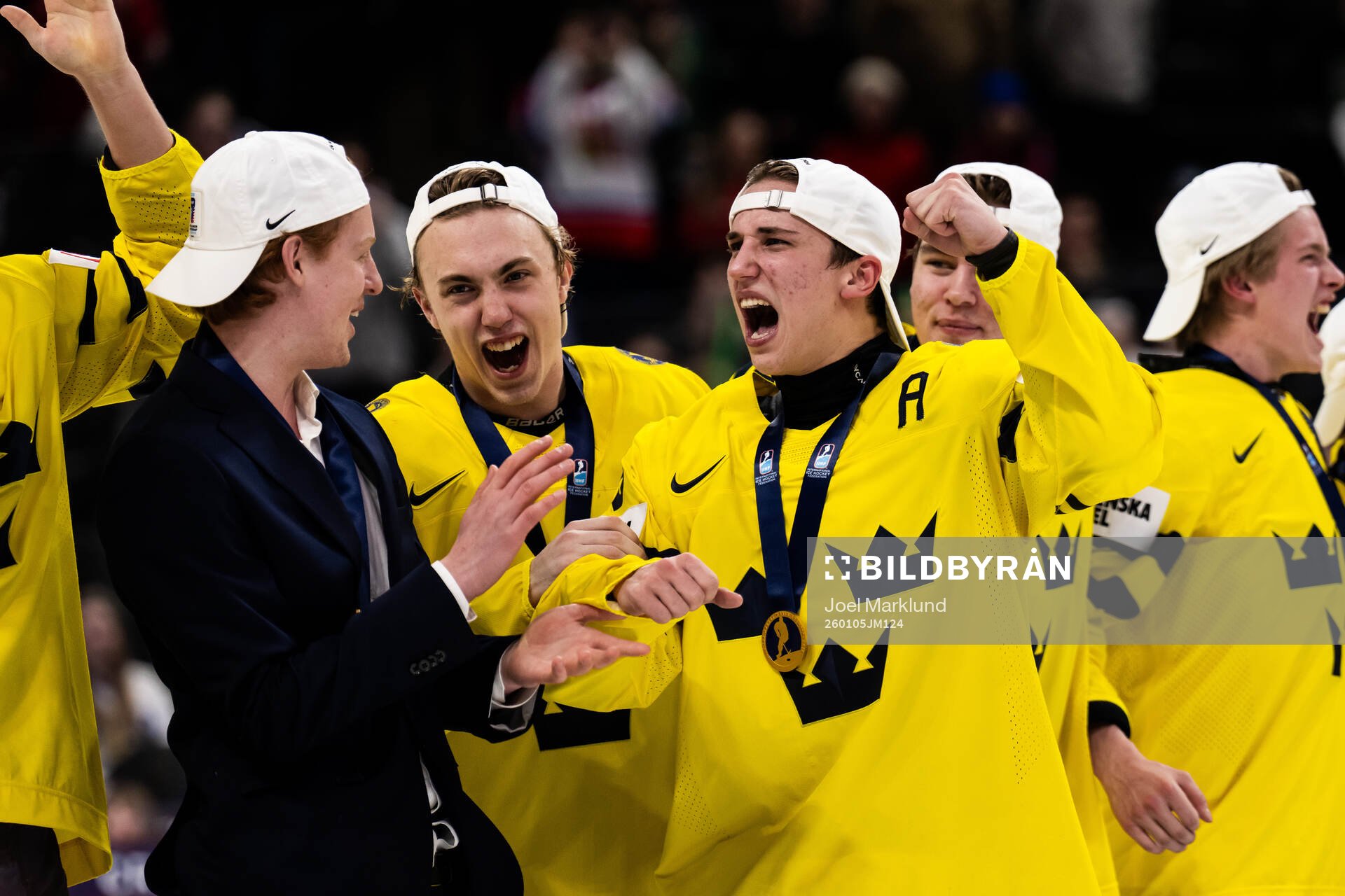 Linus Eriksson and Victor Eklund of Sweden celebrate