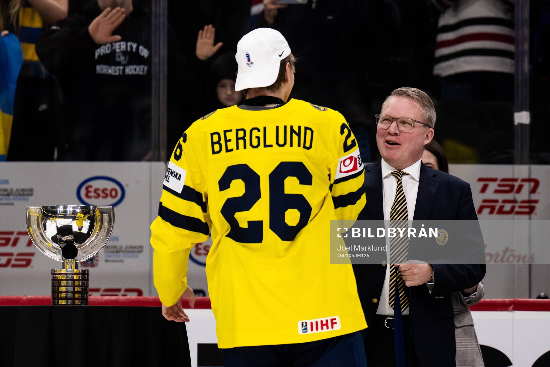 Jack Berglund of Sweden and President of the Swedish Ice