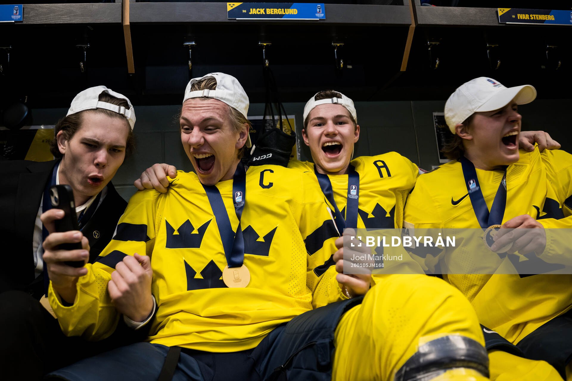 Goaltender Måns Goos, Jack Berglund, Leo Sahlin Wallenius
