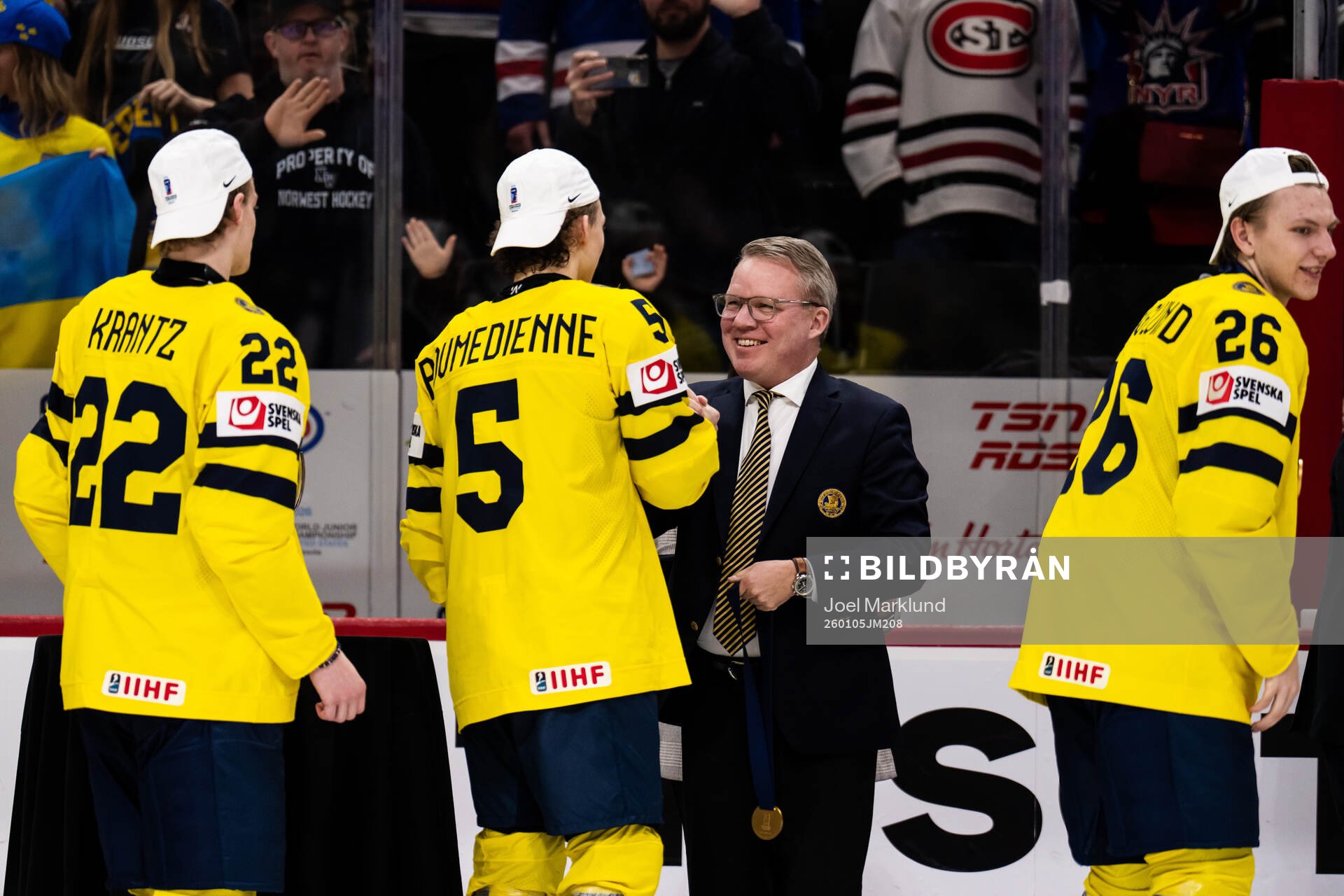 Loke Krantz, Sascha Boumedienne and Jack Berglund of Sweden