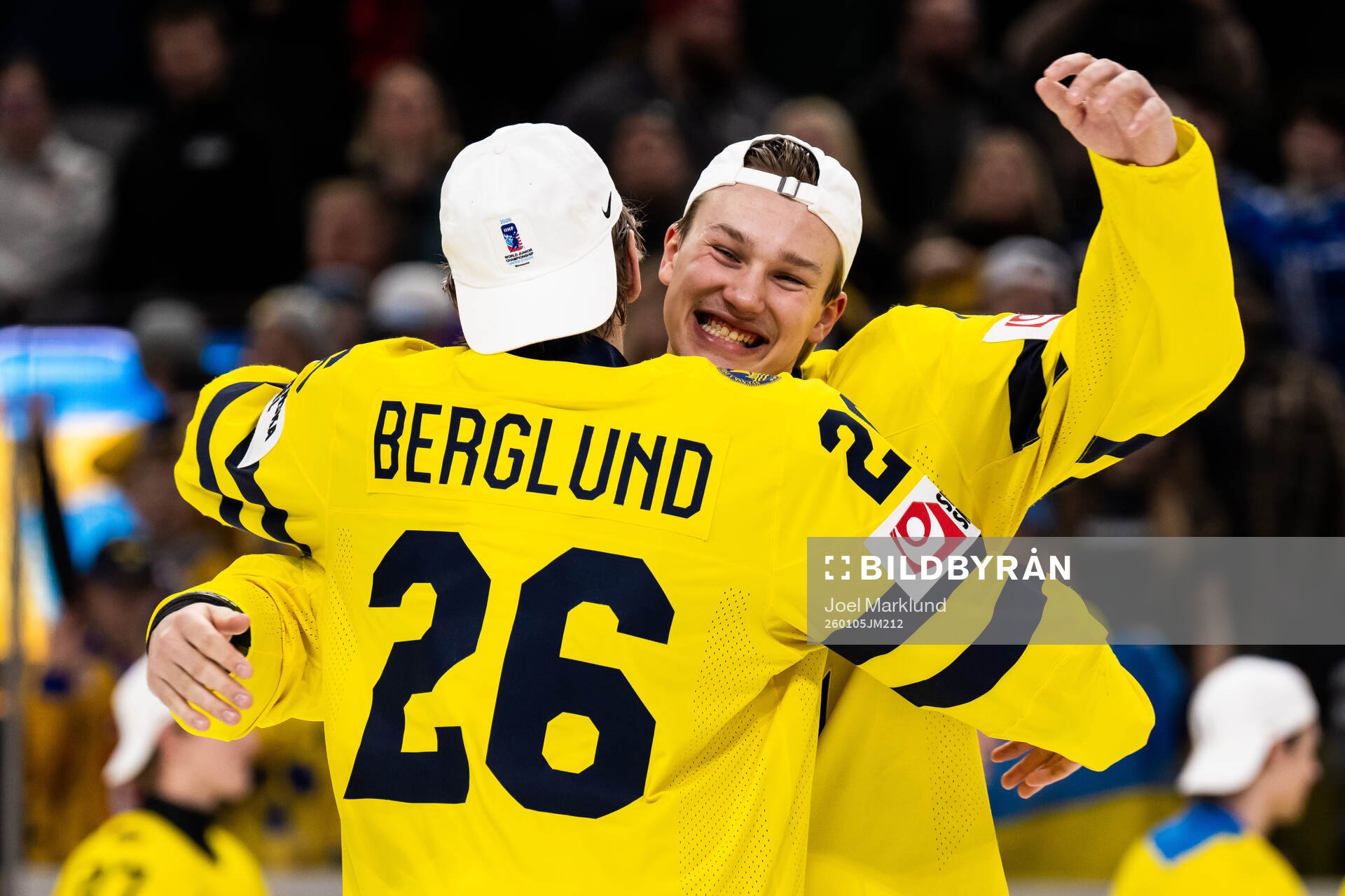 Jack Berglund and William Håkansson of Sweden celebrate