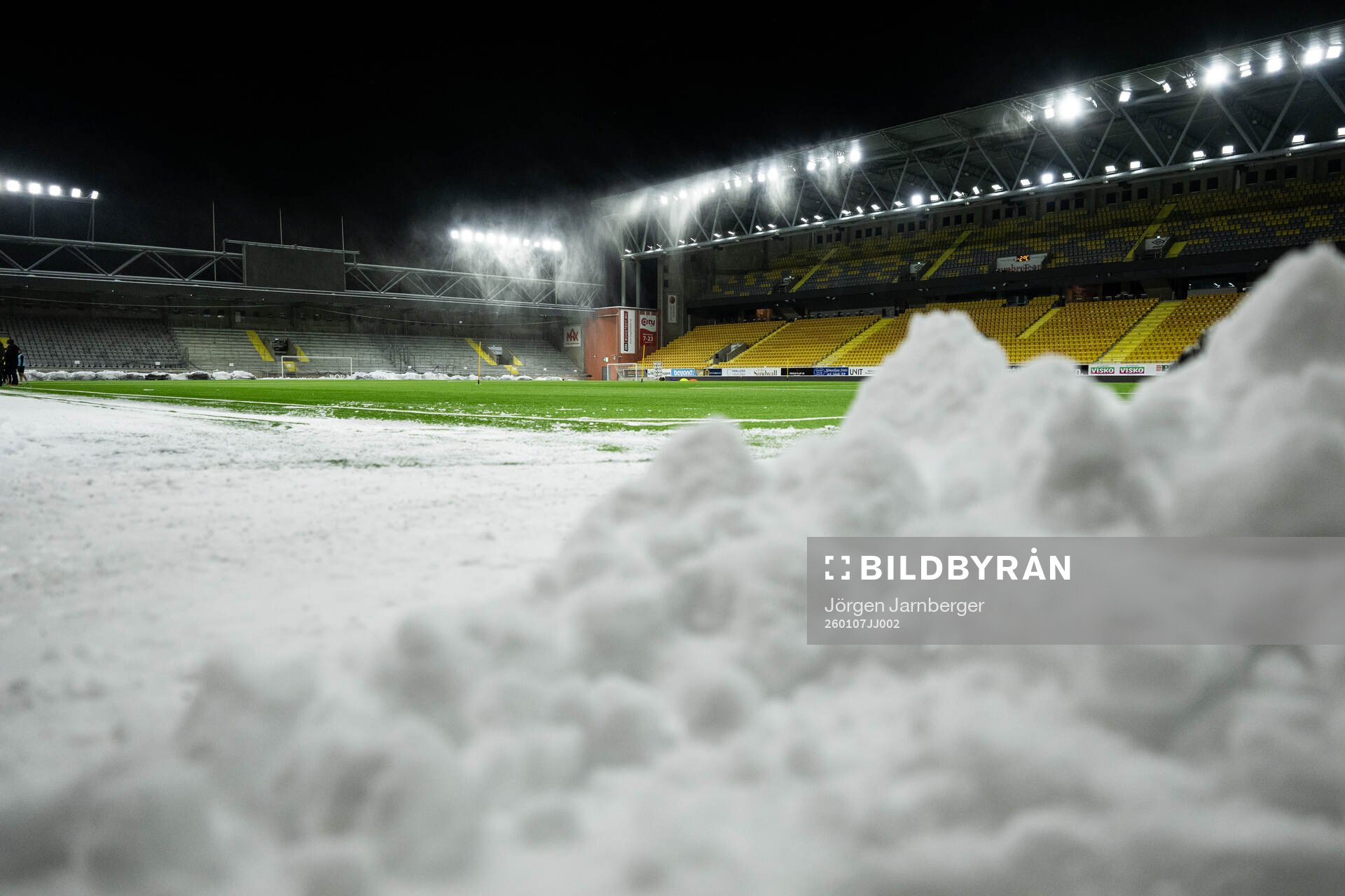 Snö på Borås arena