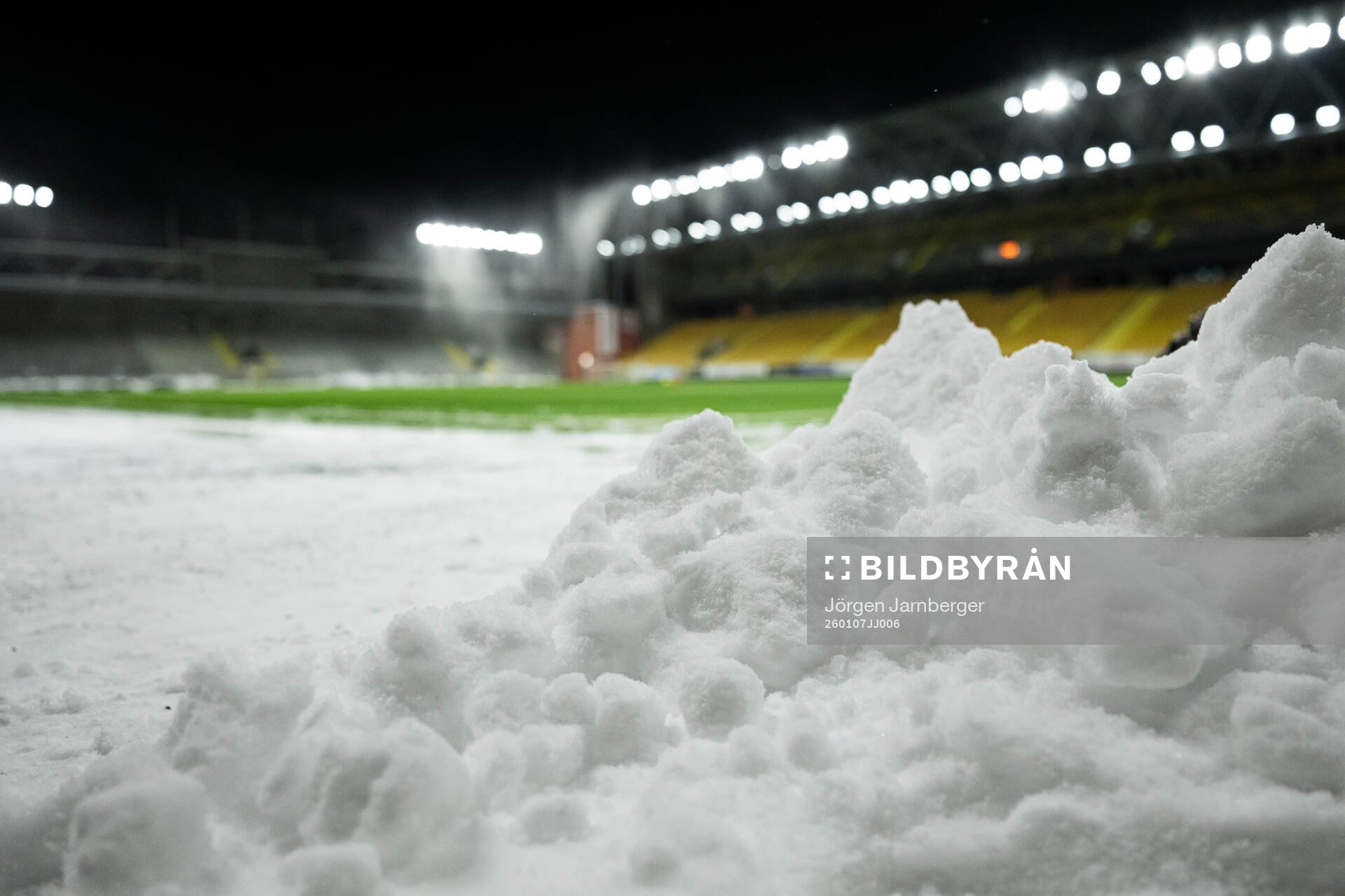 Snö på Borås arena