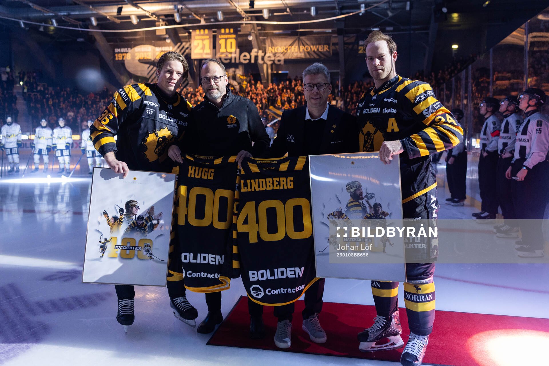 Skellefteås Rickard Hugg, sportchef Niclas Lundkvist, Erik