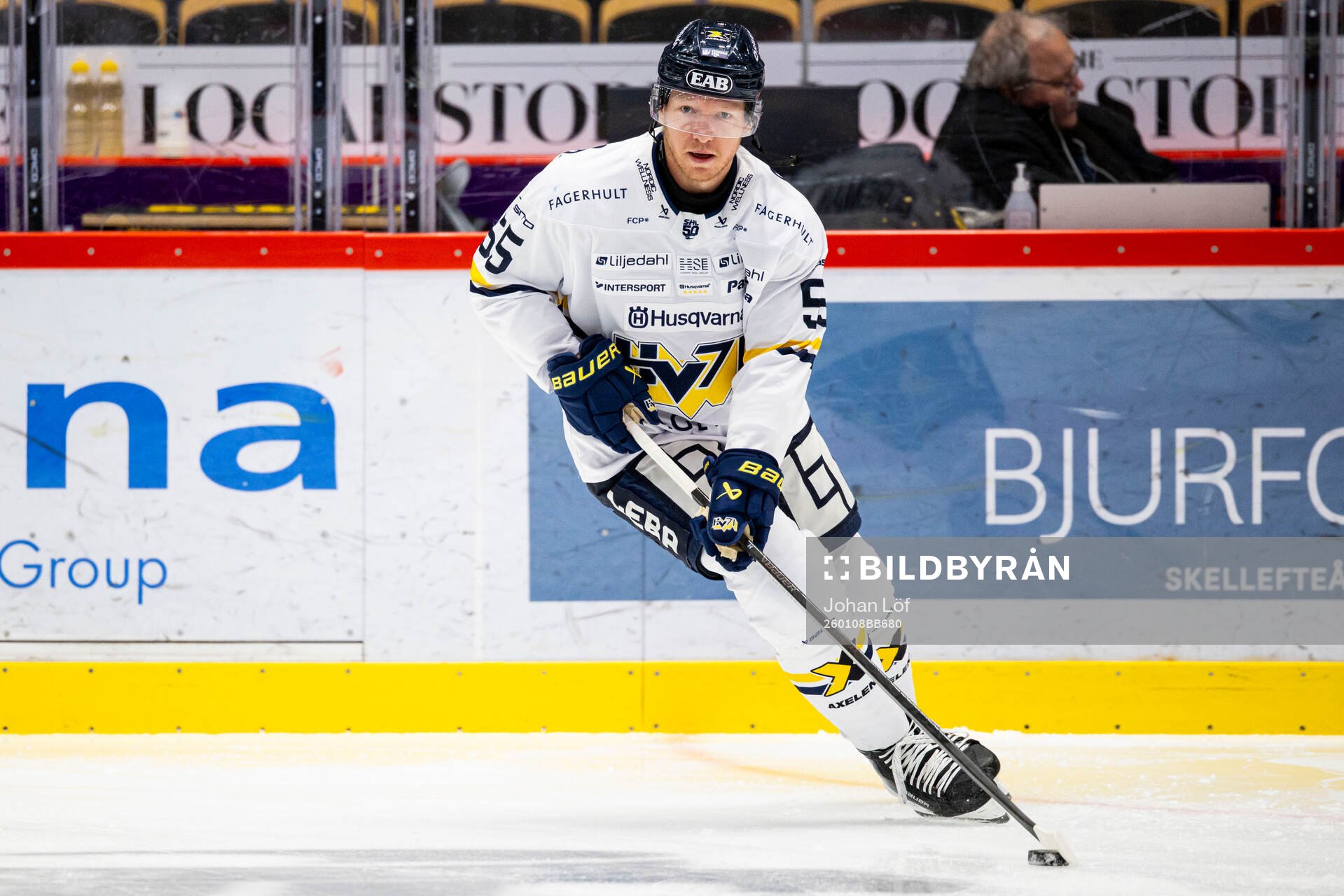 HV71s Andreas Borgman innan ishockeymatchen i SHL mellan