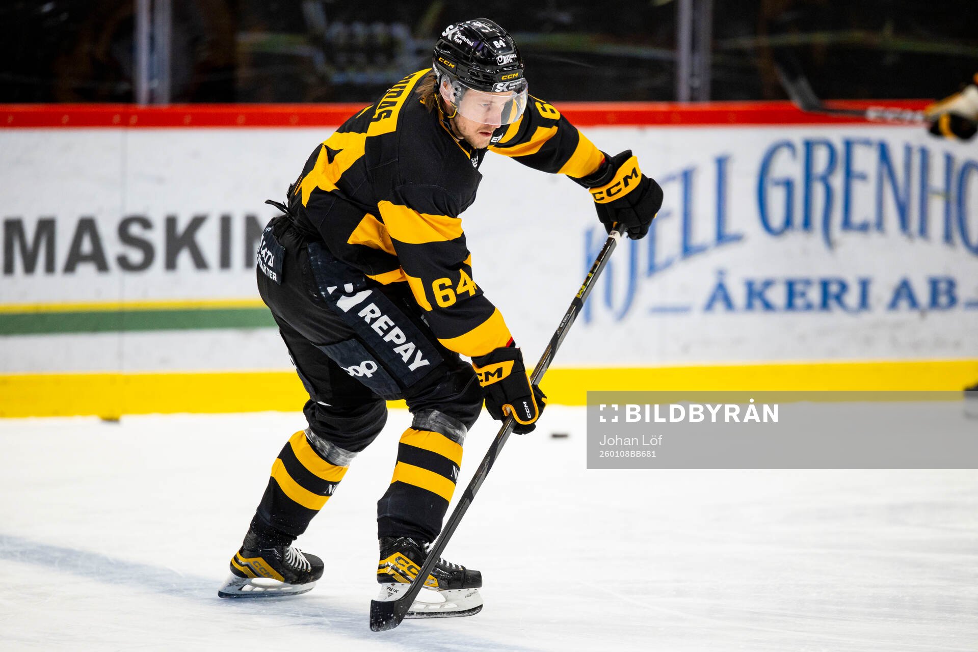 Skellefteås Jonathan Pudas innan ishockeymatchen i SHL