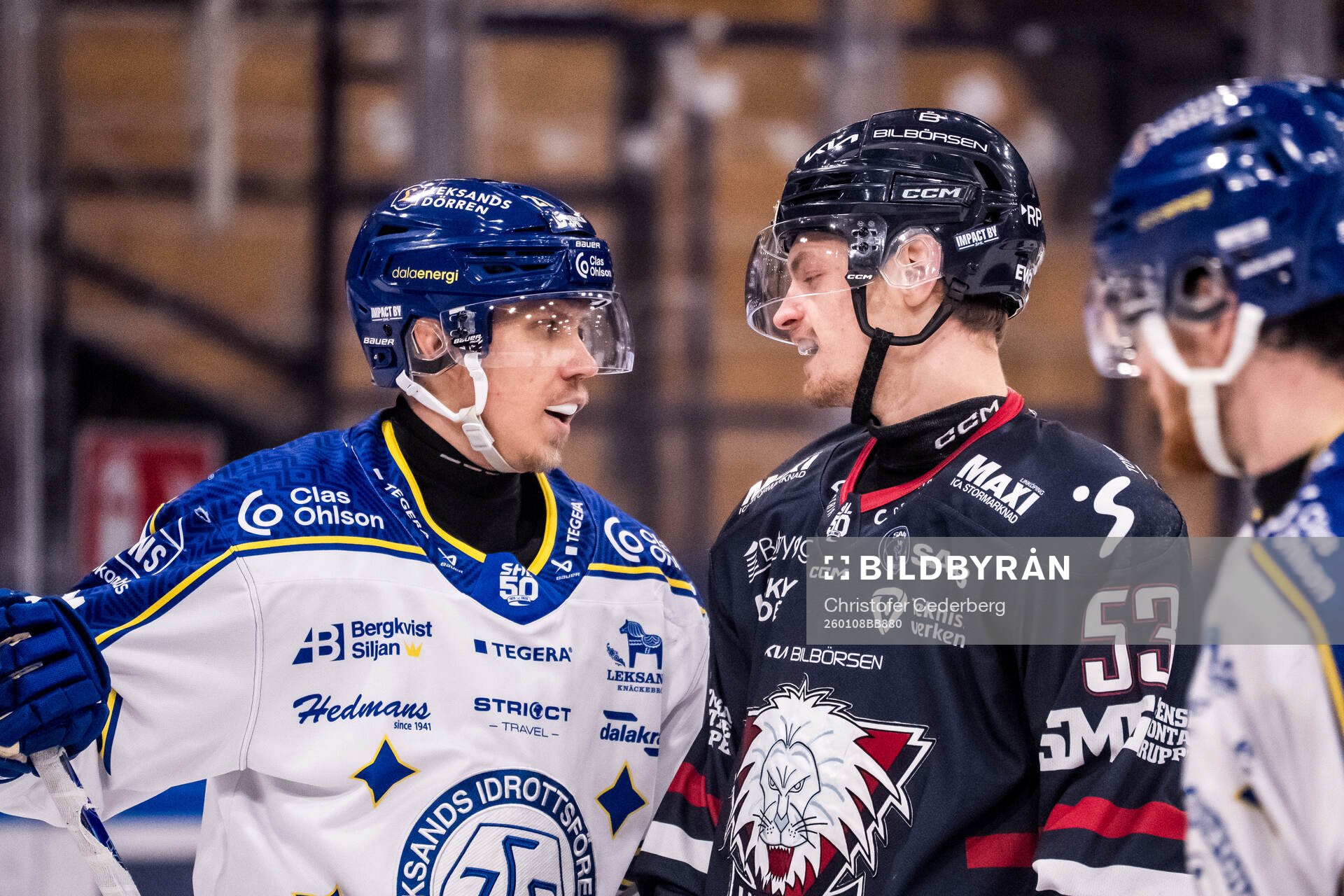 Leksands Joonas Lyytinen och Linköpings Adam Hofbauer