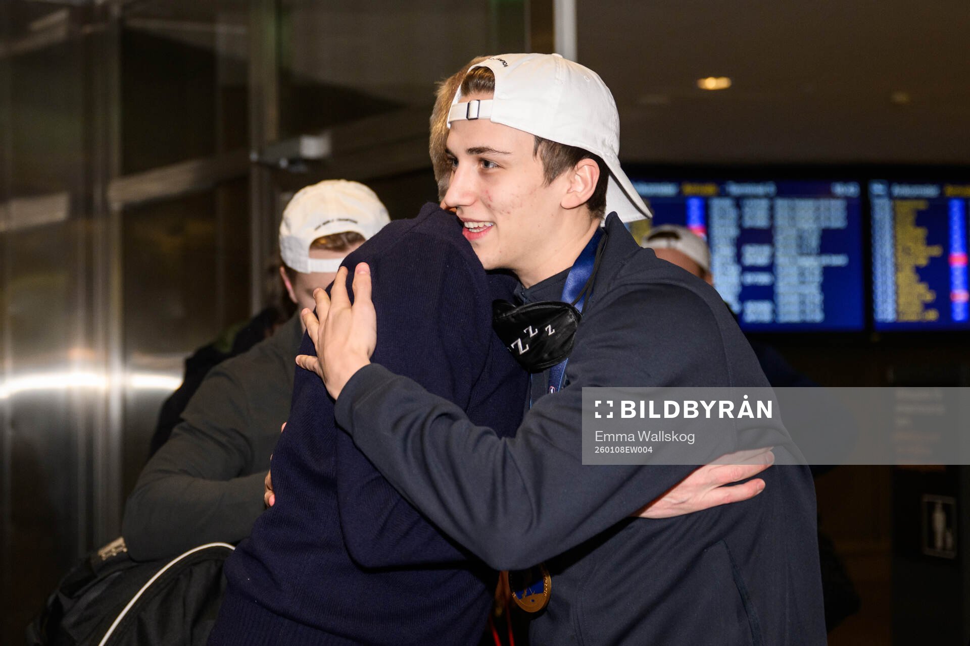 Victor Eklund of Sweden arrive at Arlanda Airport