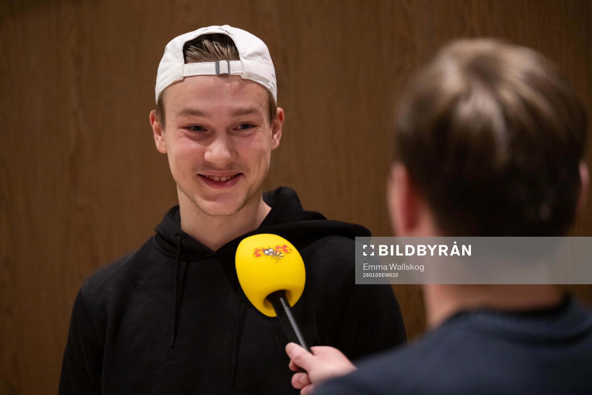 William Håkansson of Sweden is interviewed as he arrives