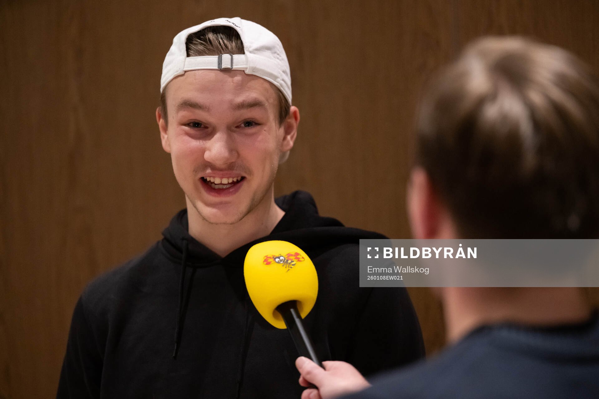 William Håkansson of Sweden is interviewed as he arrives
