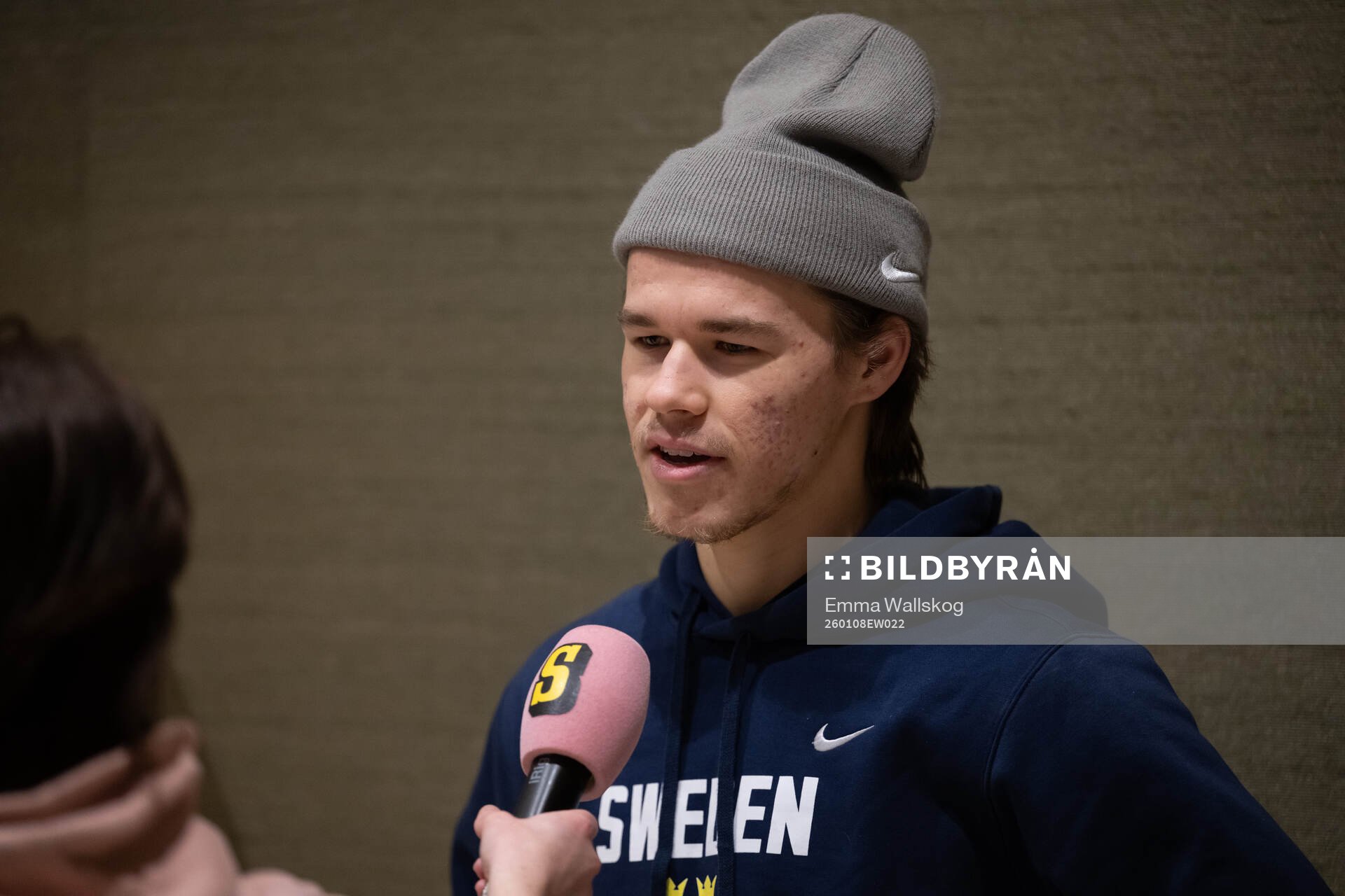 Casper Juustovaara Karlsson of Sweden is interviewed