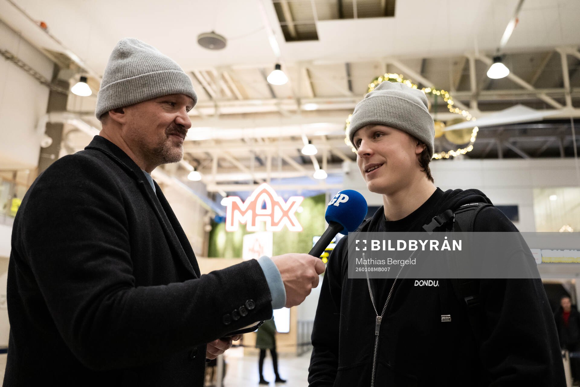Ivar Stenberg of Sweden is interviewed as he arrives at
