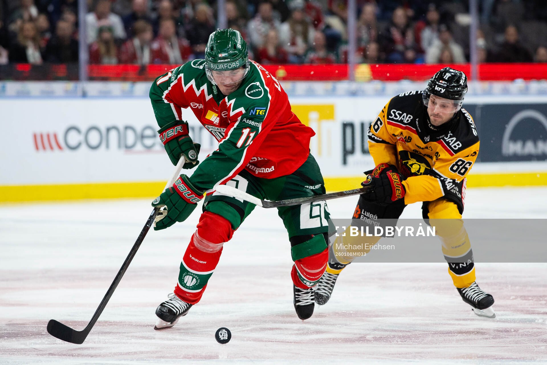 Frölundas Max Lindholm och Luleås Mathias Bromé