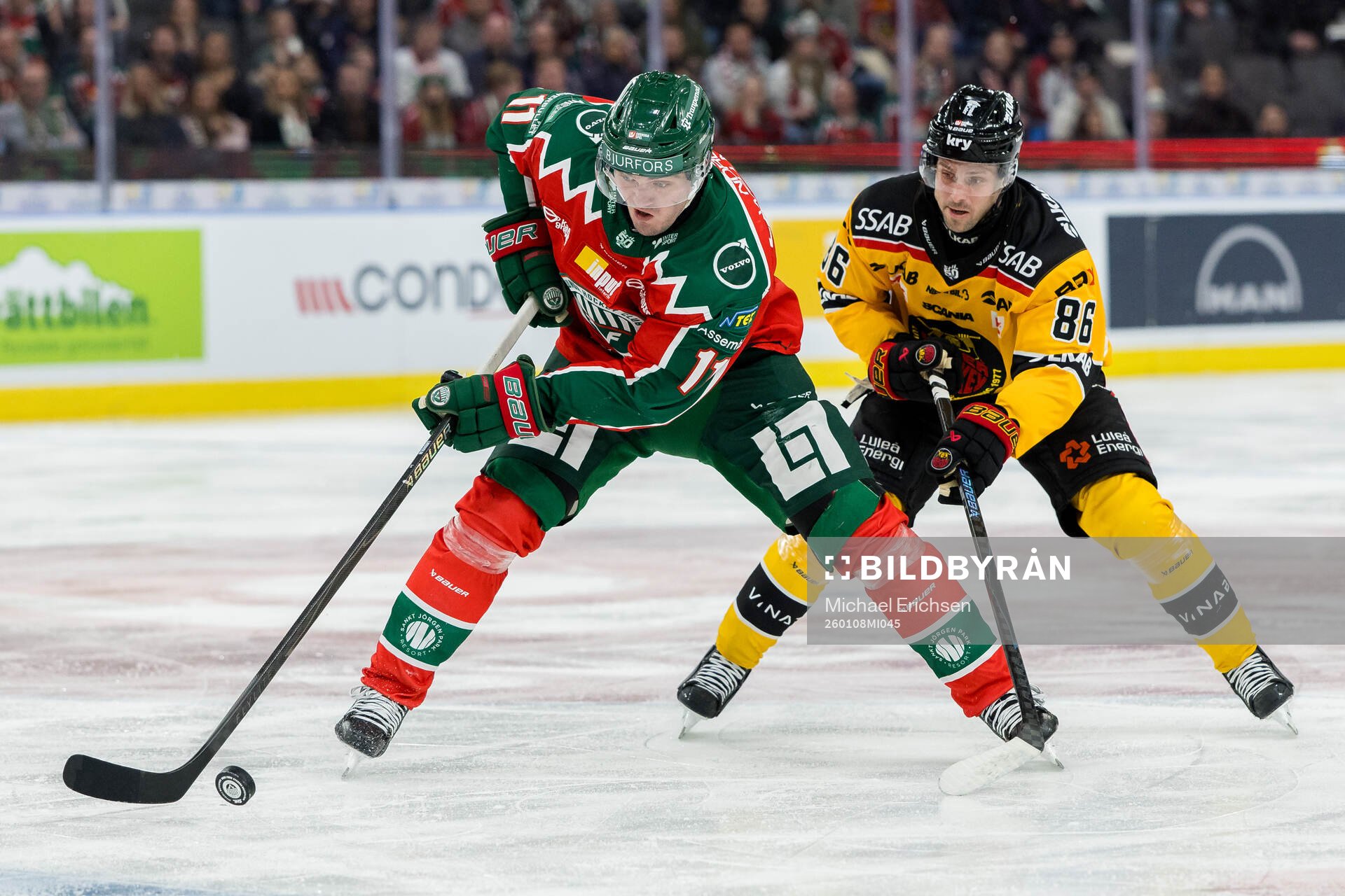 Frölundas Max Lindholm och Luleås Mathias Bromé