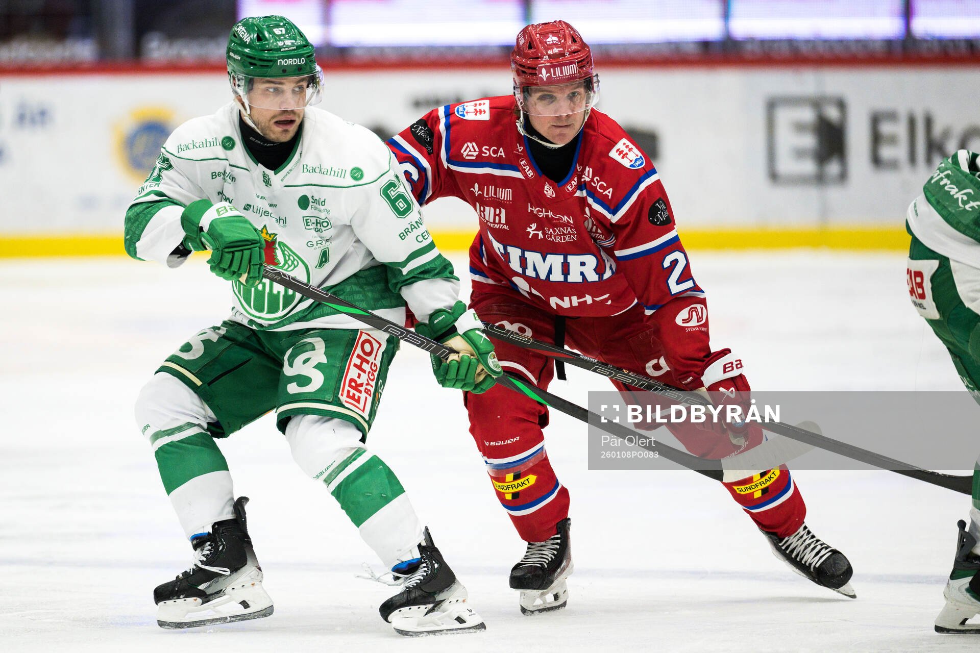 Rögles Leon Bristedt och Timrås Anton Heikkinen
