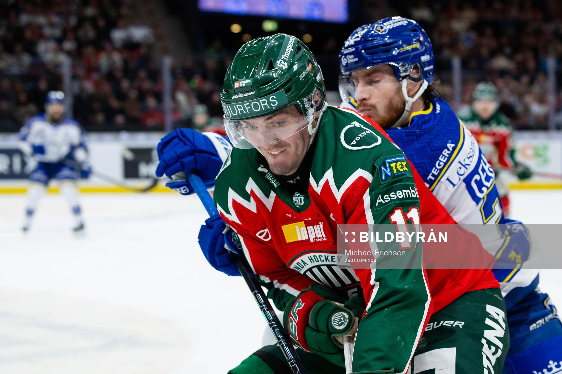 Leksands Peter Cehlarik och Frölundas Max Lindholm