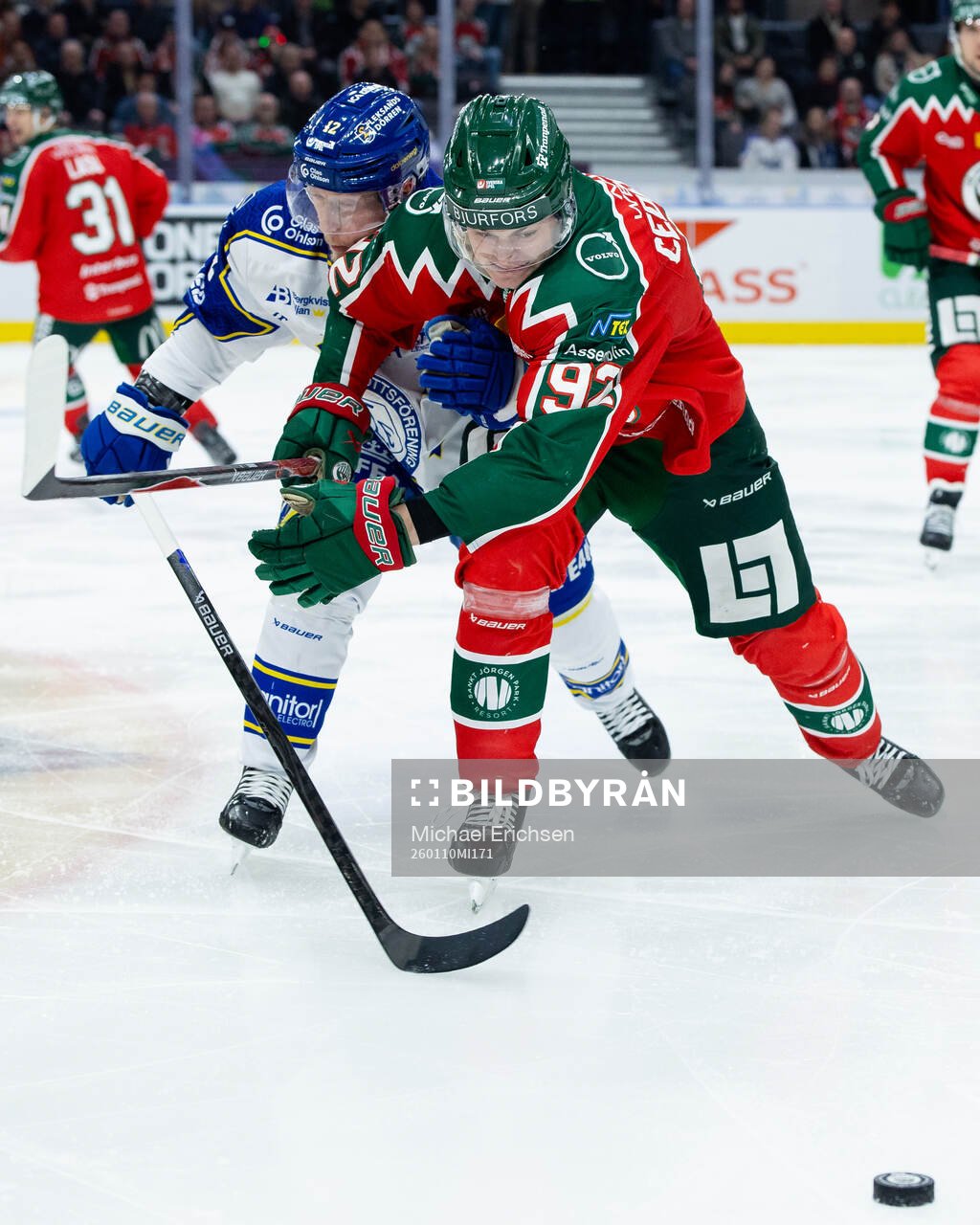 Leksands Kalle Östman och Frölundas Filip Cederqvist