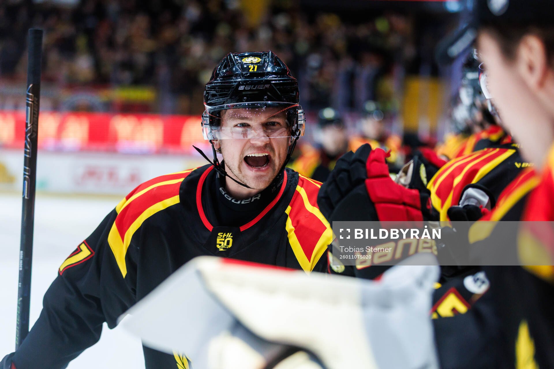 Brynäs Mattias Norlinder jublar