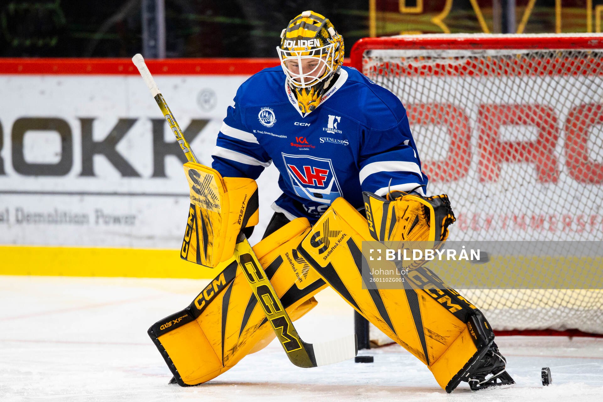 Skellefteås målvakt Jani Lampinen innan ishockeymatchen i