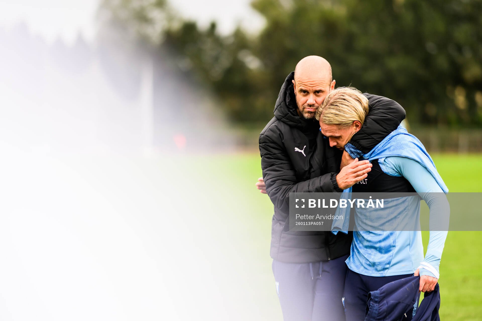 Huvudtränare Miguel Angel Ramirez och Arnor Sigurdsson