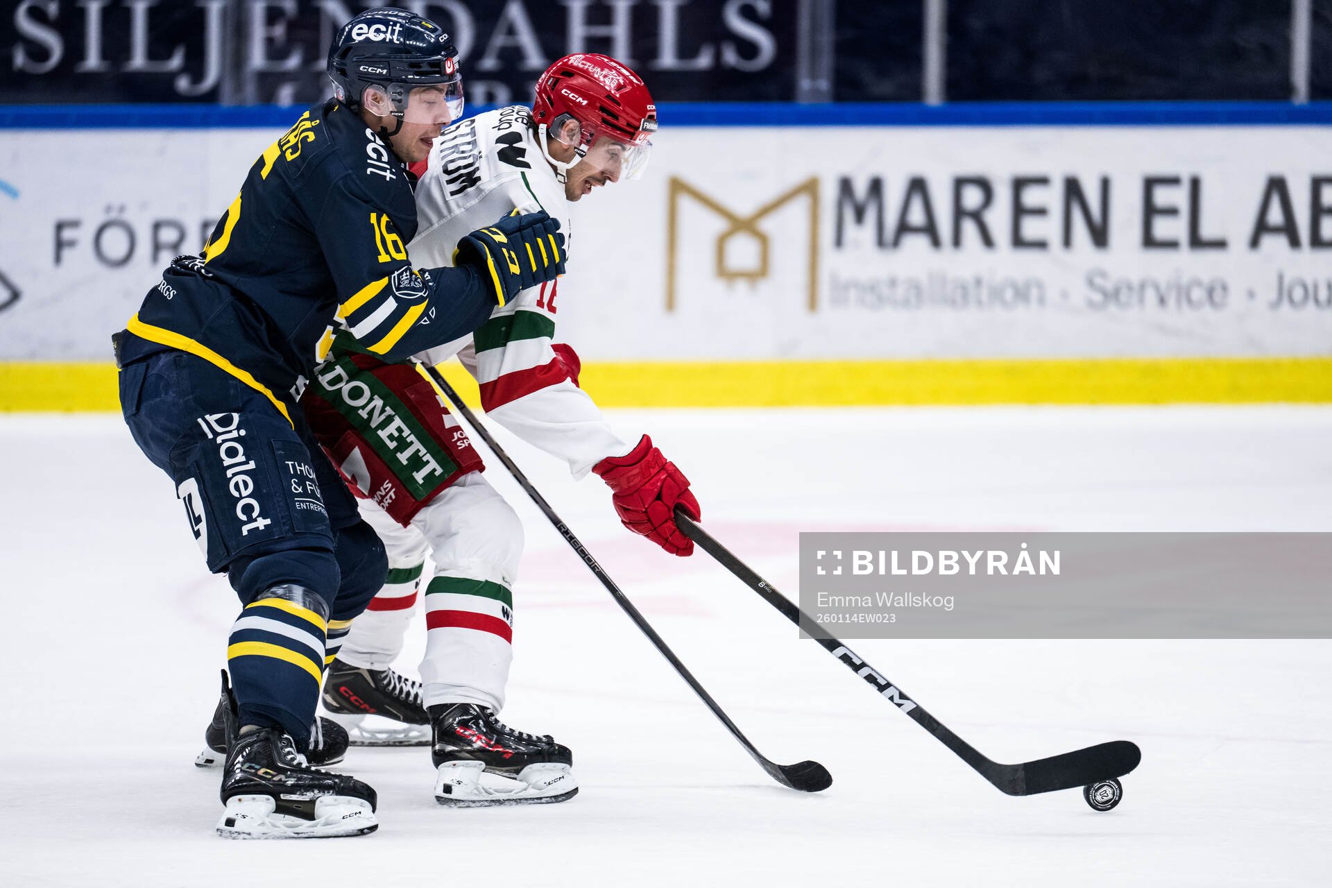 Södertäljes Filip Engarås och Moras Marcus Karlström