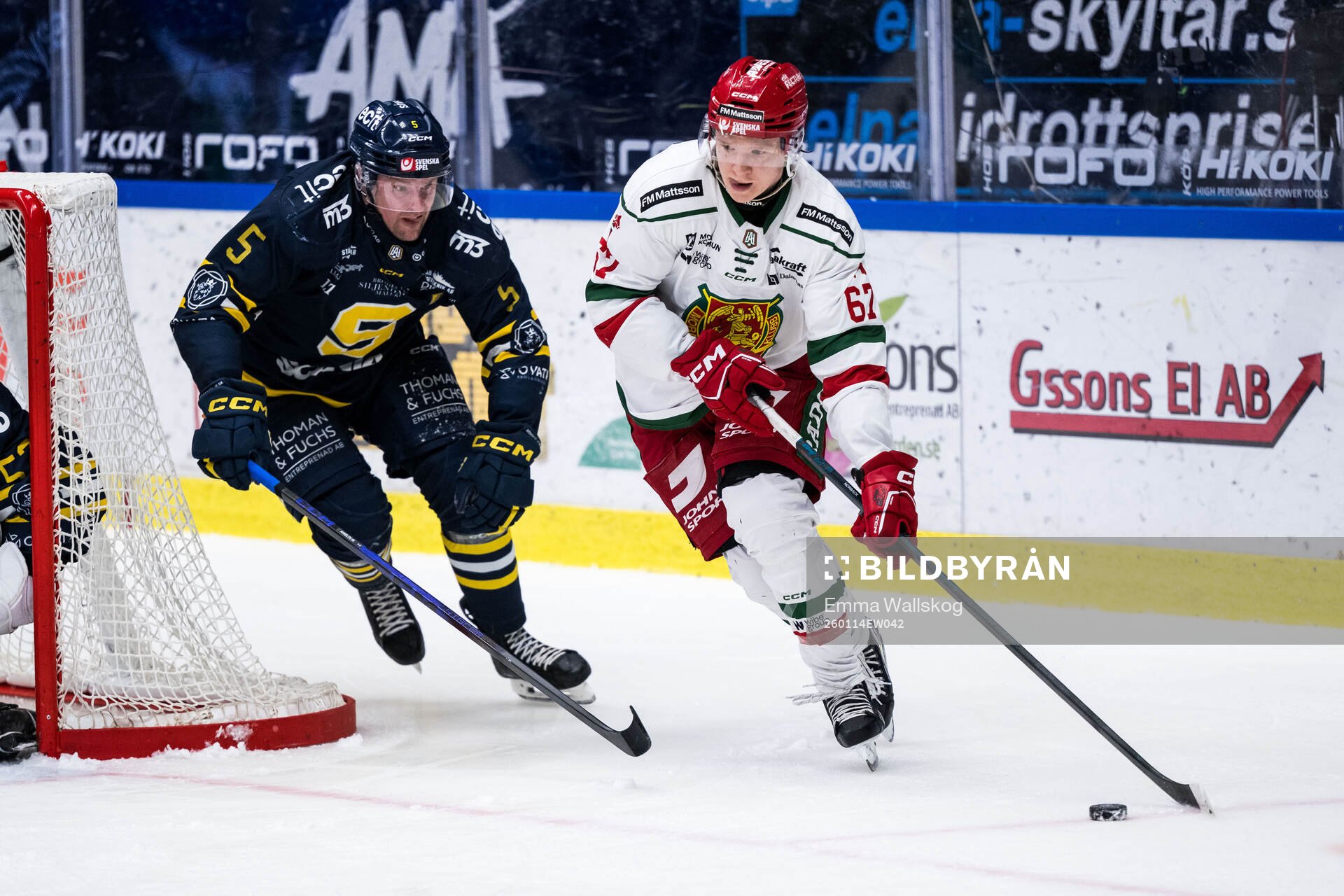 Södertäljes Jonas Ahnelöv och Moras Jesper Norbäck