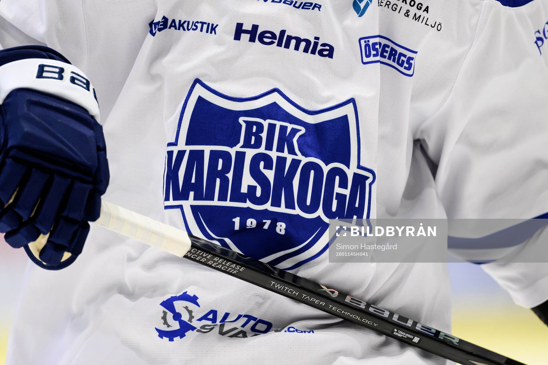 Karlskogas klubbmärke på matchtröja