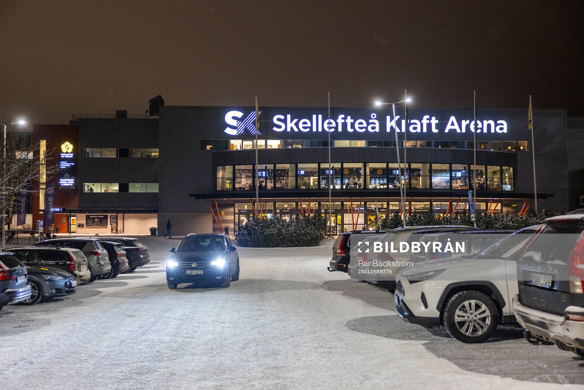 Exteriör vy av Skellefteå Kraft arena